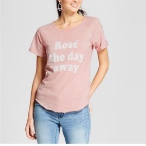 Grayson Threads Rose the Day Away Burnout Scoop neck Short-sleeve top Pink S